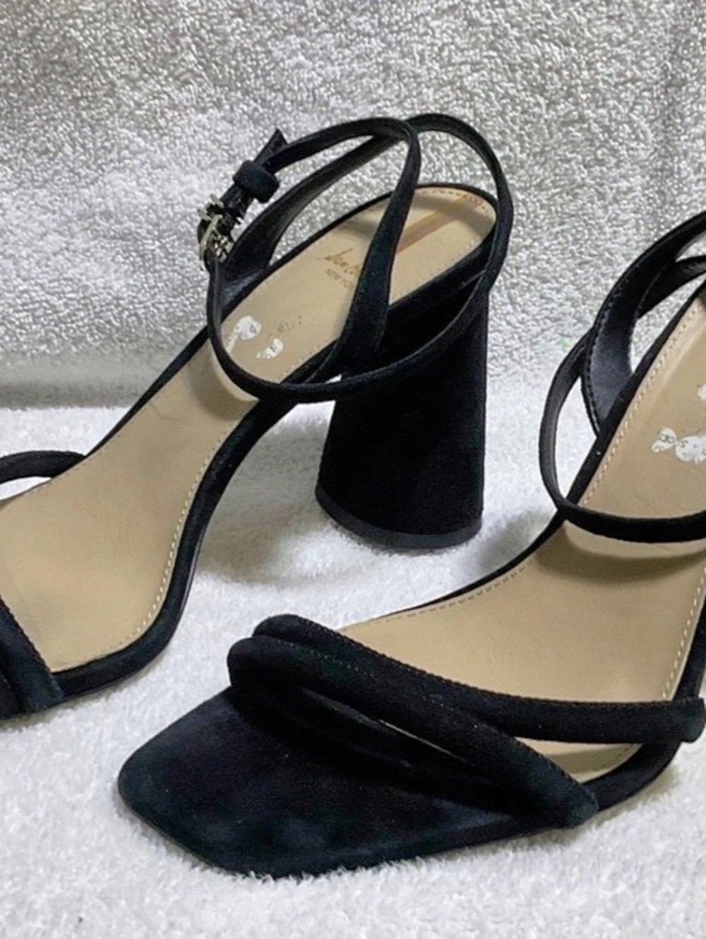 Sam Edelman Kia Women’s Block Heel Sandal Black Suede US 8